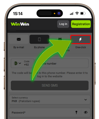 Click the '1-click' tab.